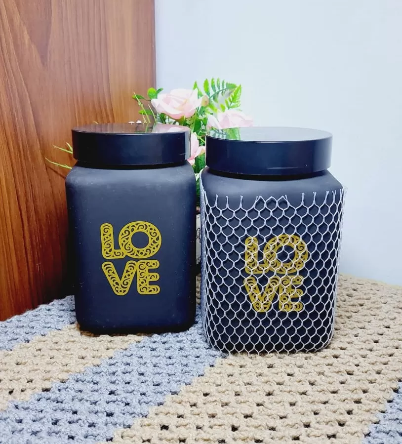Herevin Glass Square Decorated Canister 1500ml 1Pcs - image 7