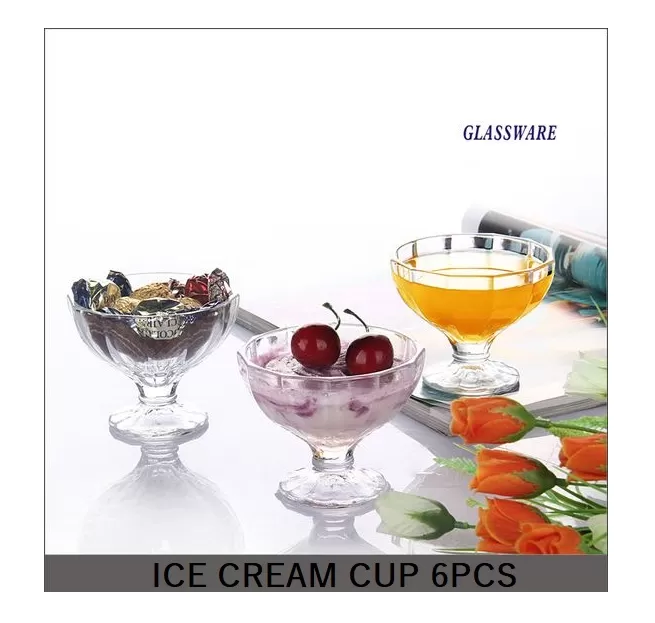 OOG Ice Cream Cup Glass Set 150ml 6Pcs Pudding Mousse - image 7