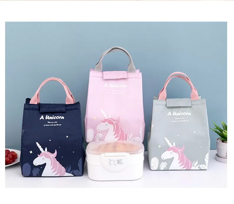 Lunch Bag For Picnic Kids Women Travel Thermal Gray - image 3