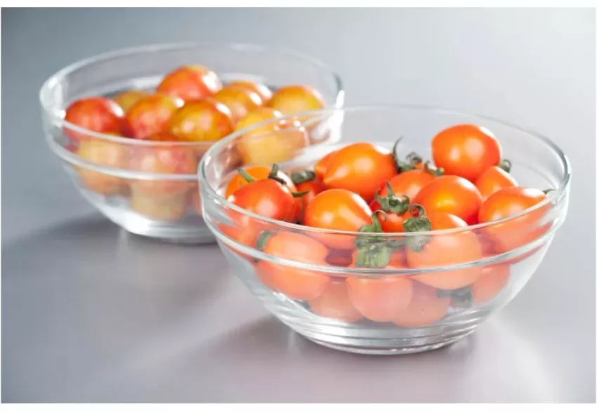 Red Cherry Glass Bowl Set 5Pcs Microwave Safe With Lid - image 5