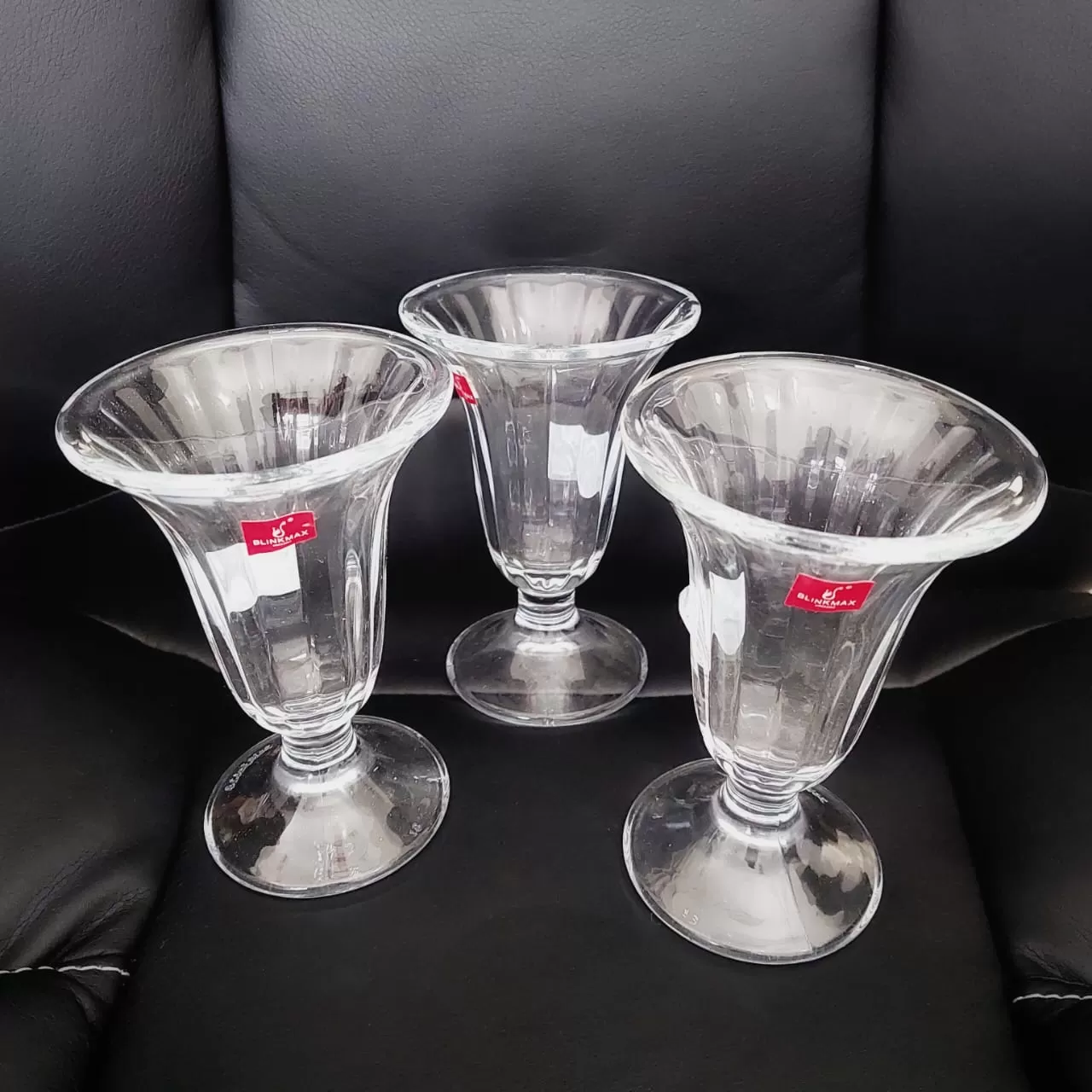 Bilnkmax Ice Cream Cup Glass Set 3Pcs Pudding Mousse - image 4