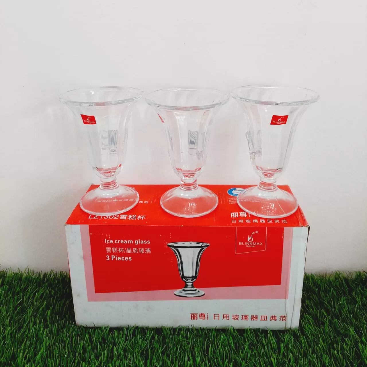 Bilnkmax Ice Cream Cup Glass Set 3Pcs Pudding Mousse - image 5