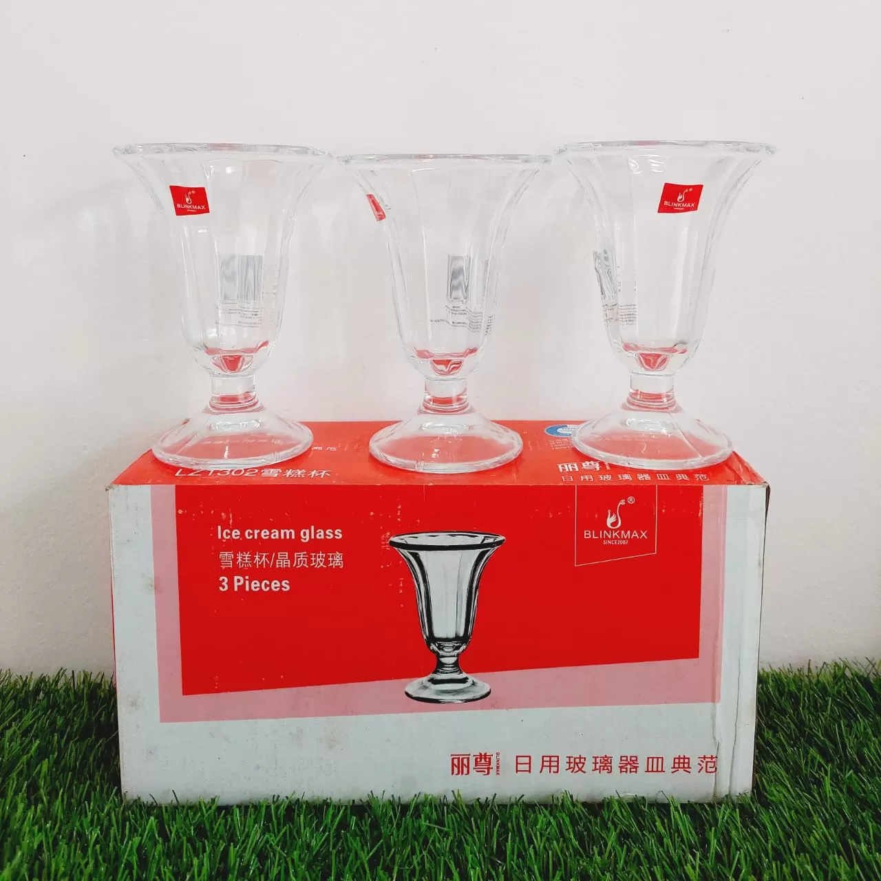 Bilnkmax Ice Cream Cup Glass Set 3Pcs Pudding Mousse - image 8