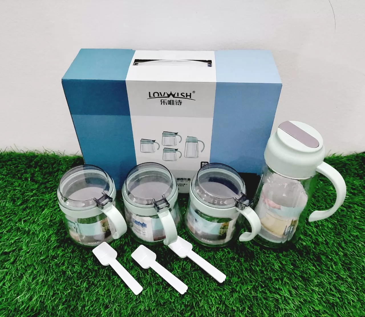 Lovwish Glass Oil Pot Set 4Pcs Sauce Jar  - image 4