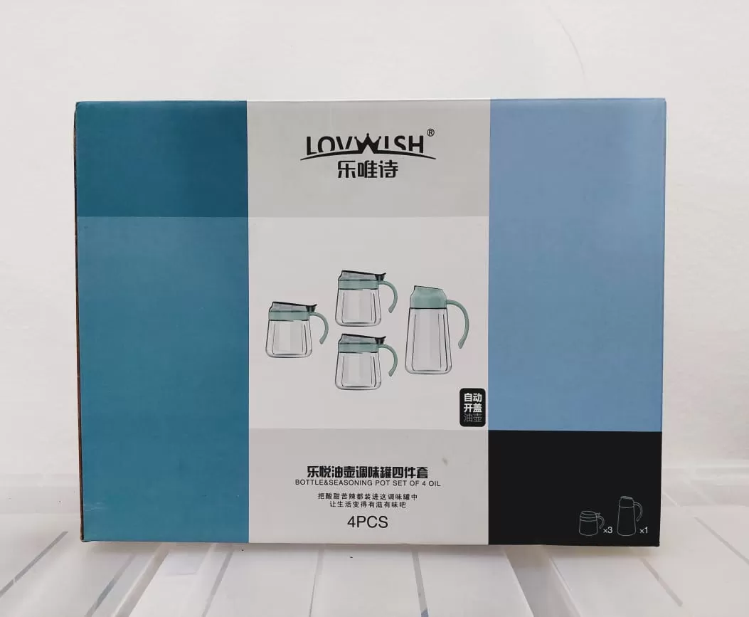 Lovwish Glass Oil Pot Set 4Pcs Sauce Jar  - image 7