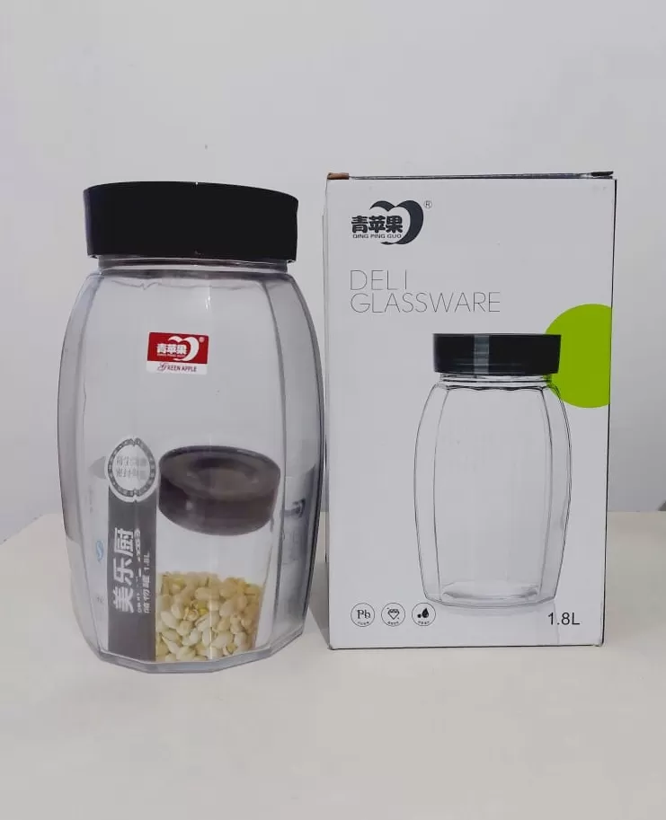 Deli Glassware Green Apple Lockable Glass 1800ml 1Pcs - image 2