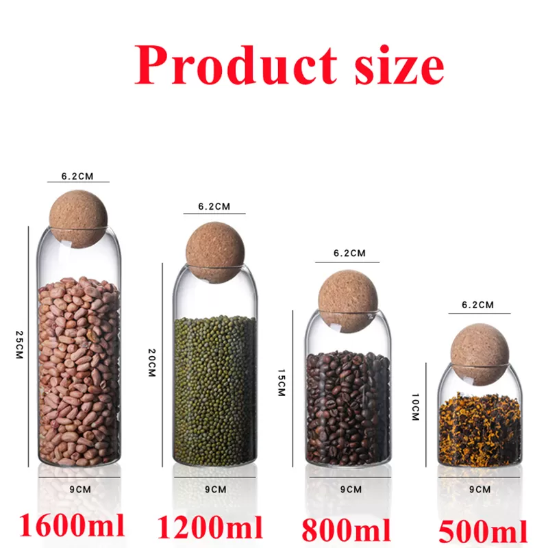 Glass Jars 1Pcs Storage Food Jars with Wood Lid 1200ml - image 5
