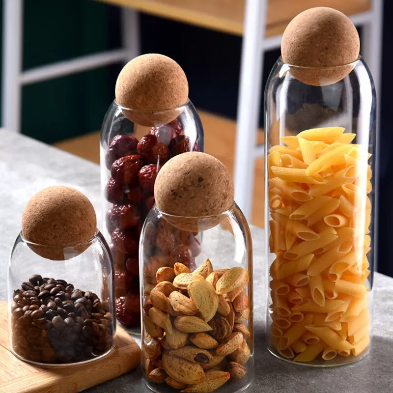 Glass Jars 1Pcs Storage Food Jars with Wood Lid 1200ml - image 7