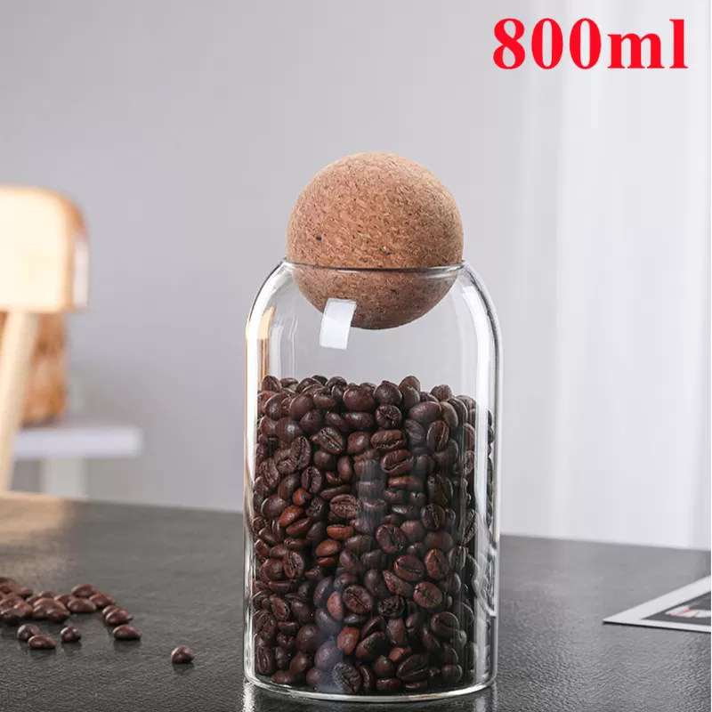 Glass Jars 1Pcs Storage Food Jars with Wood Lid 500ml - image 2