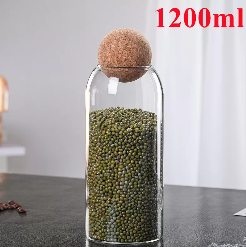 Glass Jars 1Pcs Storage Food Jars with Wood Lid 500ml - image 4
