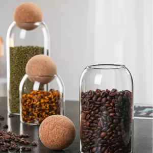Glass Jars Set 3Pcs For Storage Food Jars with Wood Lid