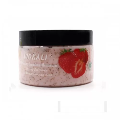 Wokali Strawberry Face & Body Scrub 300ml Moisturizing - image 2