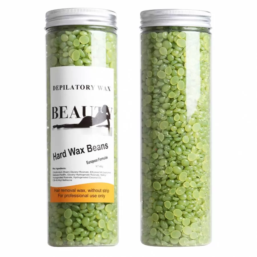 Green Tea Taste Depilatory Hot Film Hard Wax Beans 400g  - image 4