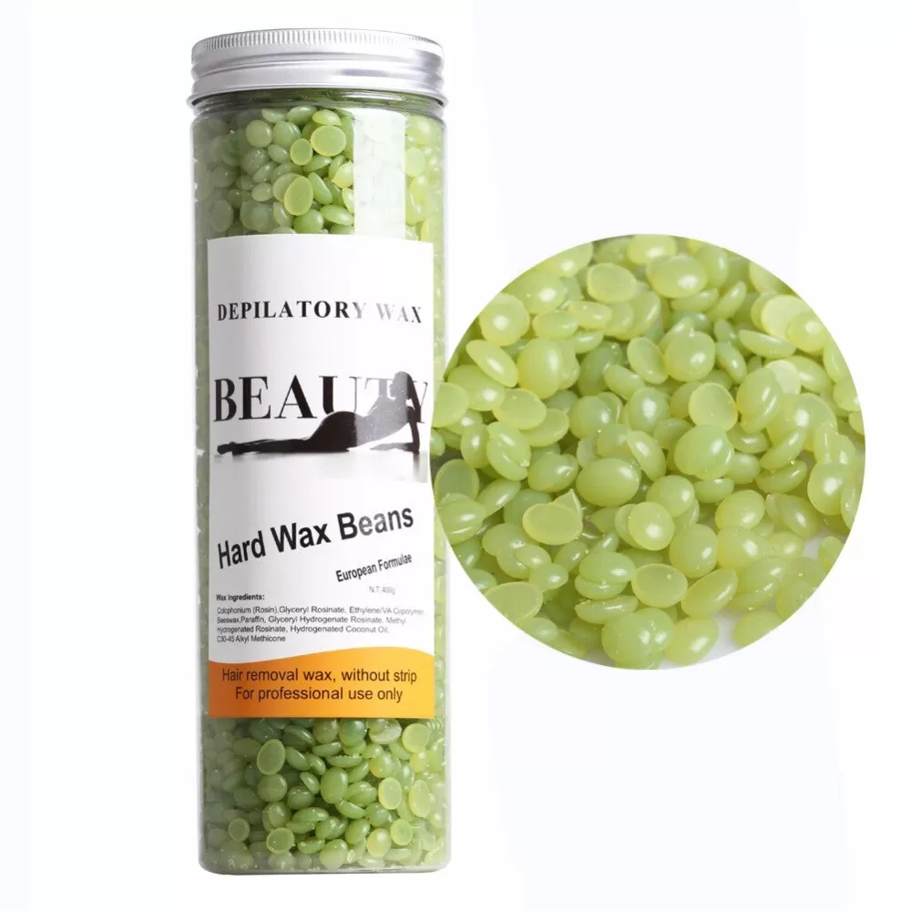 Green Tea Taste Depilatory Hot Film Hard Wax Beans 400g  - image 8