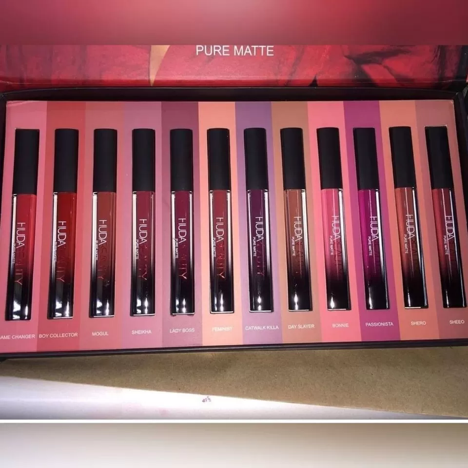 Huda Beauty Pure Matte Lipstick 12 Set Makeup Colors - image 4