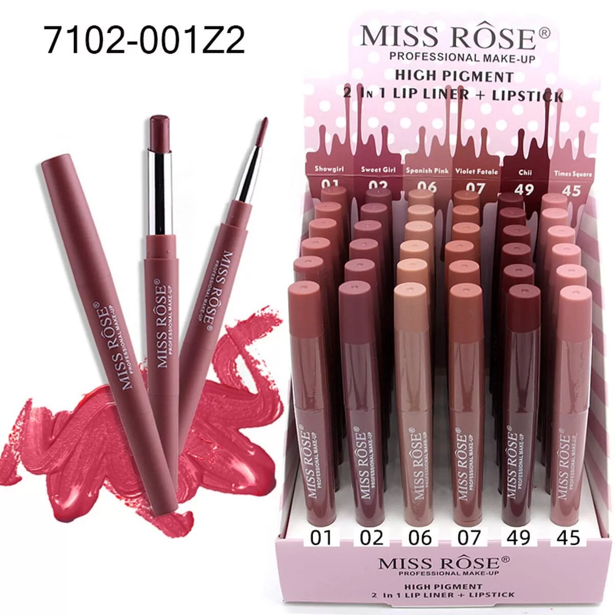 MISS ROSE Multifunctional Lipstick Pen 1Pcs 49 Chii - image 5
