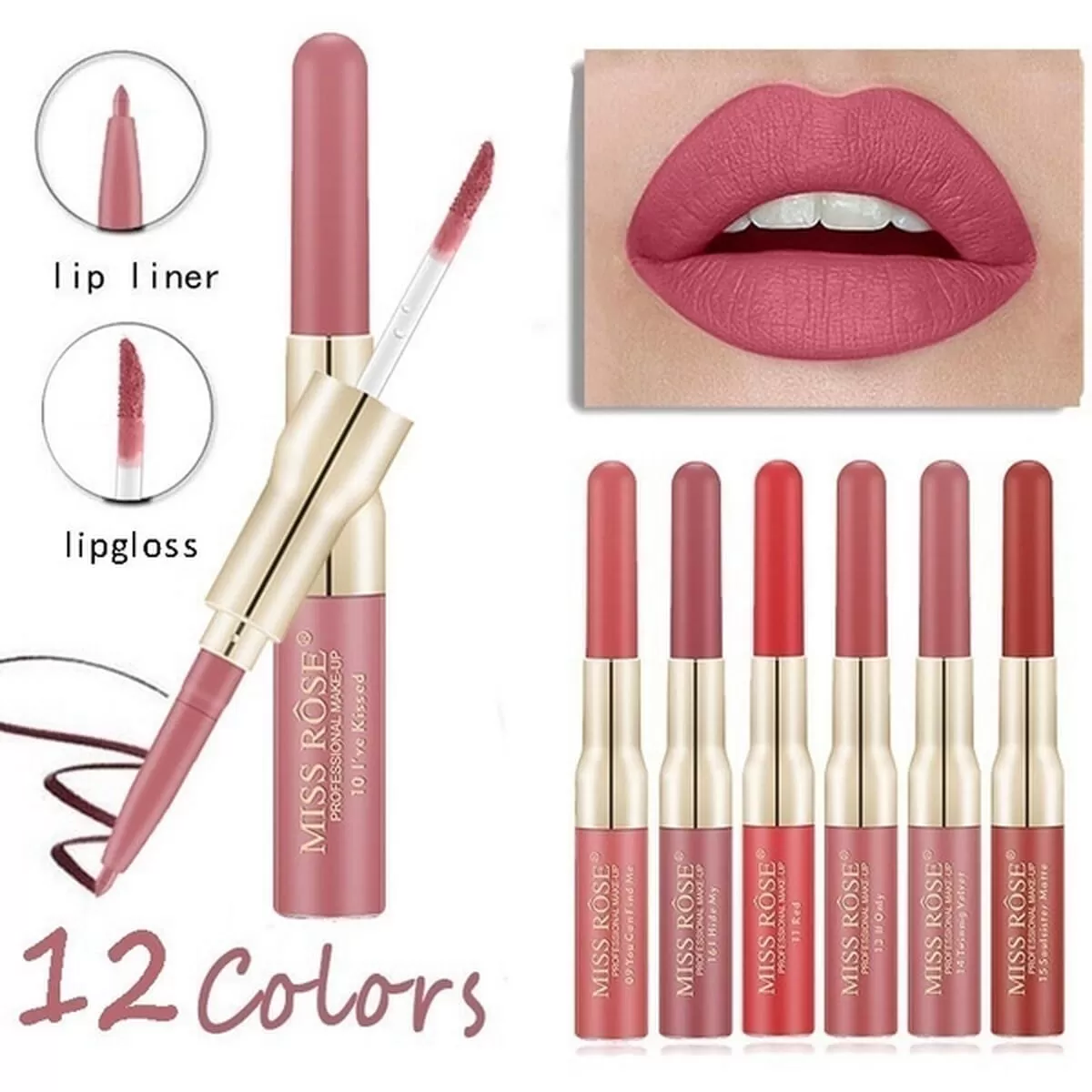 MISS ROSE Multifunctional Lipstick Pen 1Pcs 15 Soulsister Matte - image 5