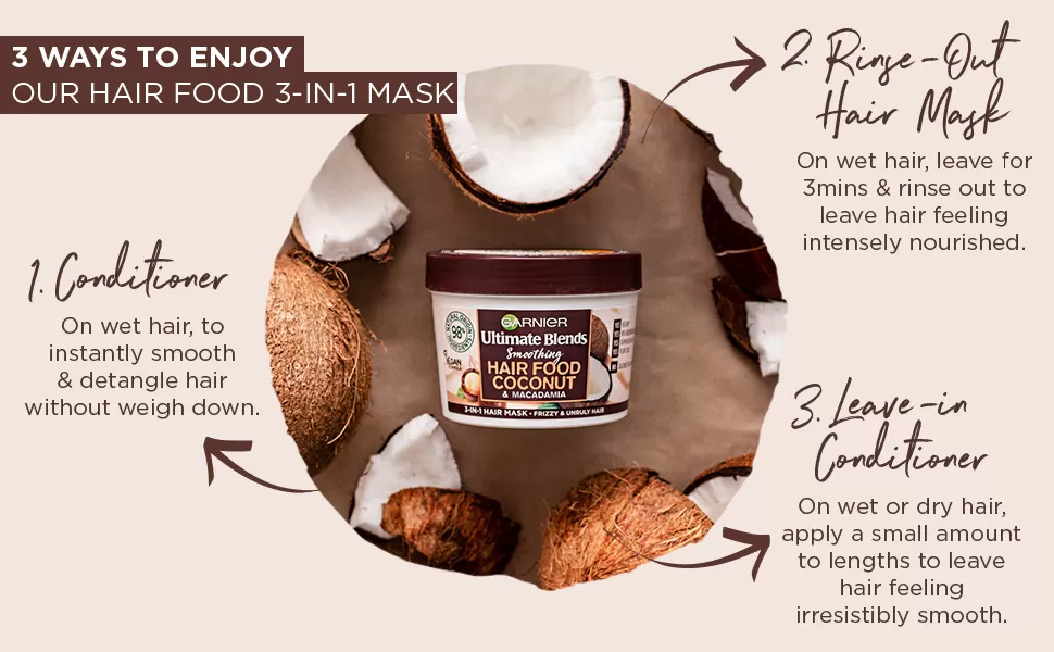 Garnier Hair Food Shampoo Conditioner 3 In 1 Coconut - image 2