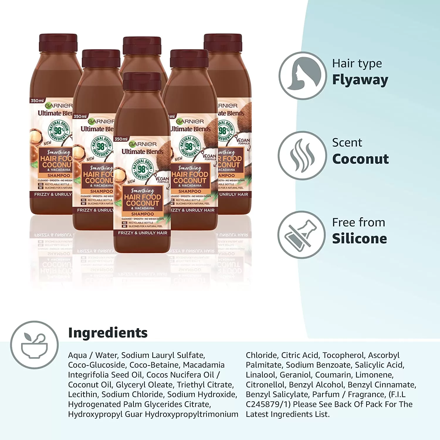 Garnier Hair Food Shampoo Conditioner 3 In 1 Coconut - image 4