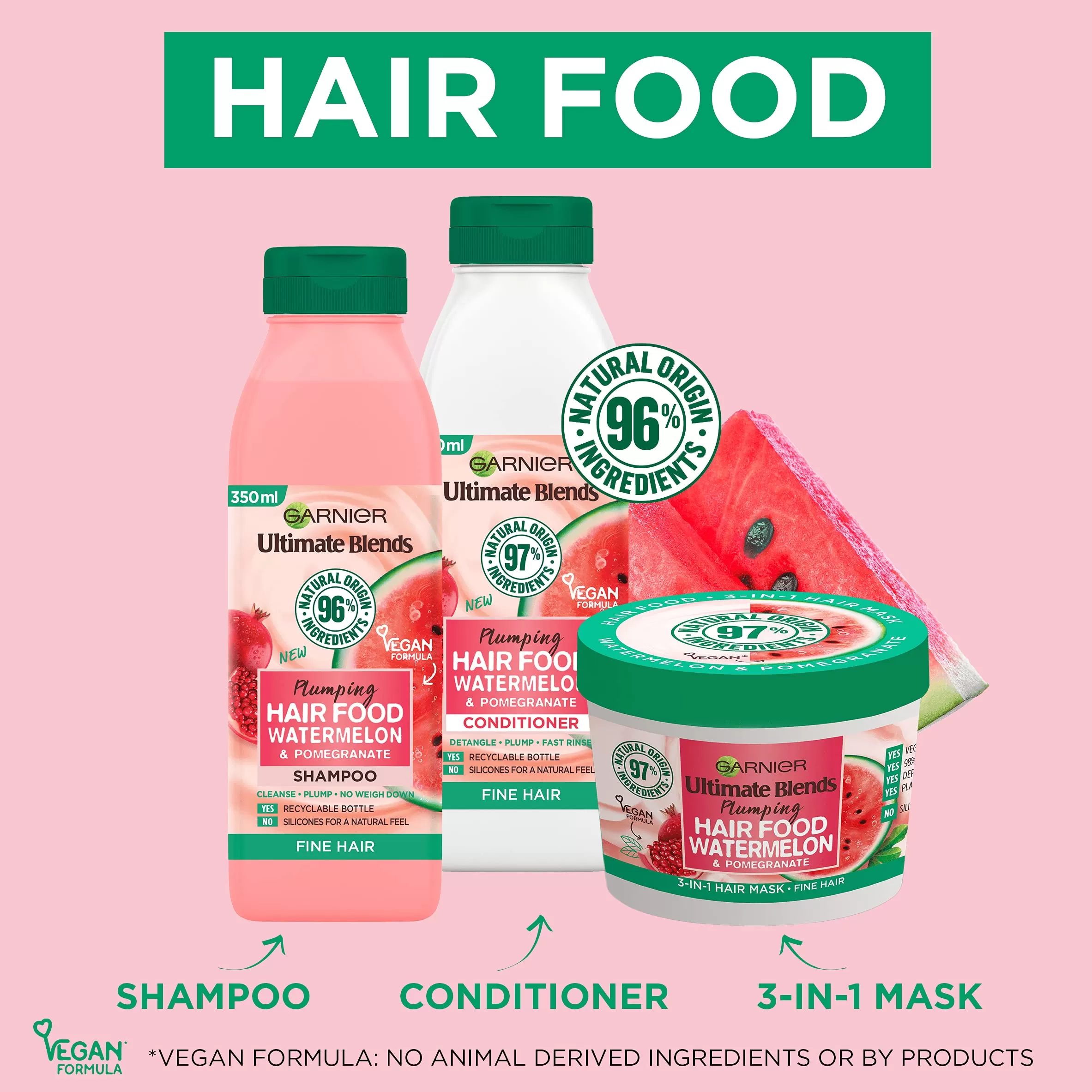 Garnier Hair Food Shampoo Conditioner 3 In 1 Watermelon - image 7