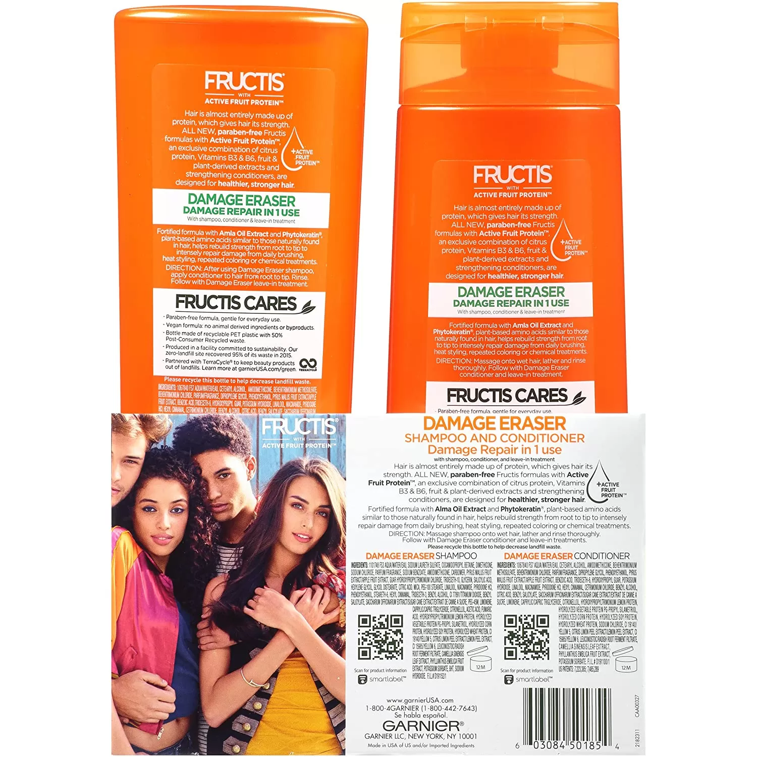 Garnier Hair Care Fructis Damage Eraser Shampoo Conditioner - image 1