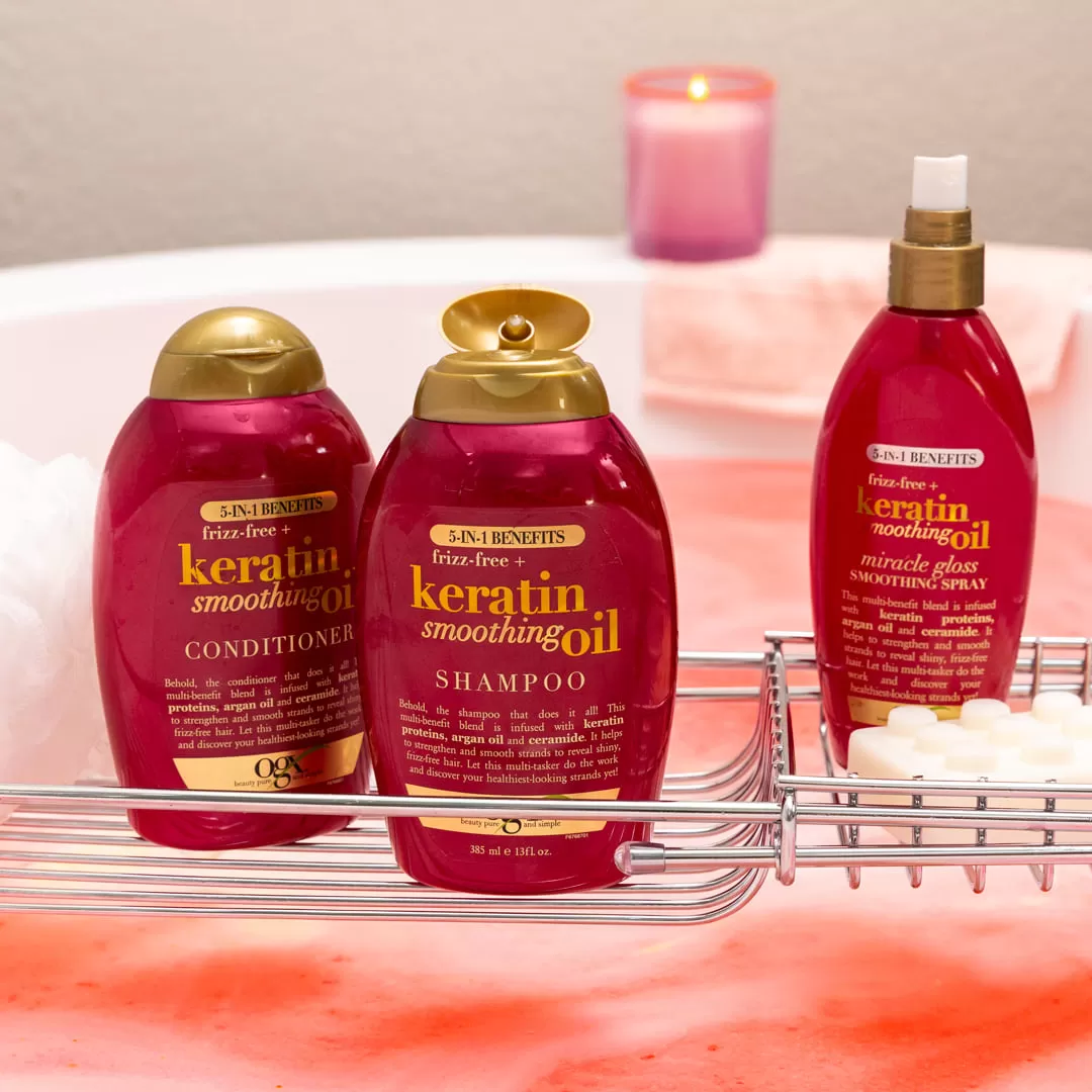 OGX Keratin Smoothing Oil Shampoo & Conditioner 385ml - image 5
