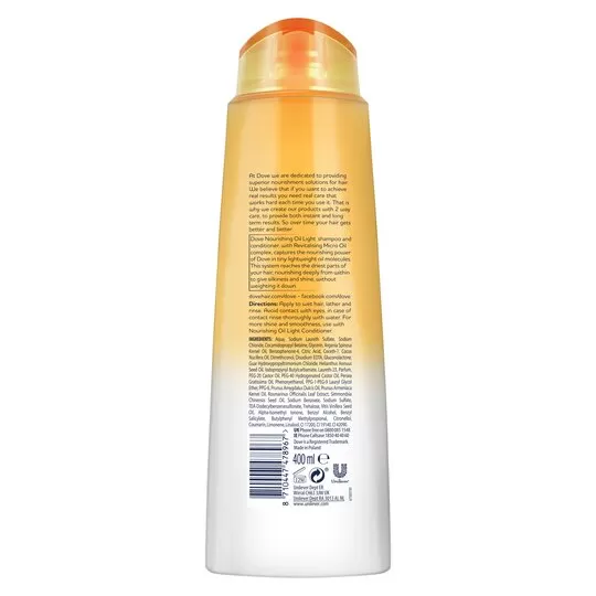 Dove Nourishing Oil Light Shampoo 400ml - image 5