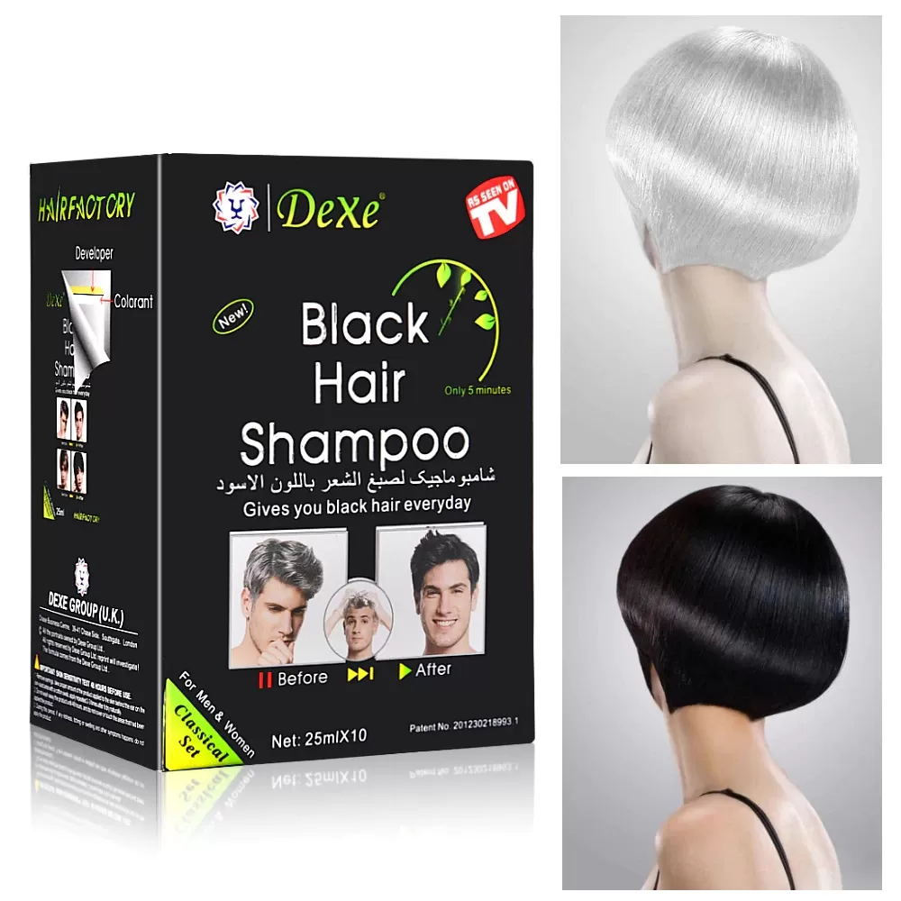 Dexe Black Hair Shampoo 25mlx2Pcs Hair Color Shampoo - image 1