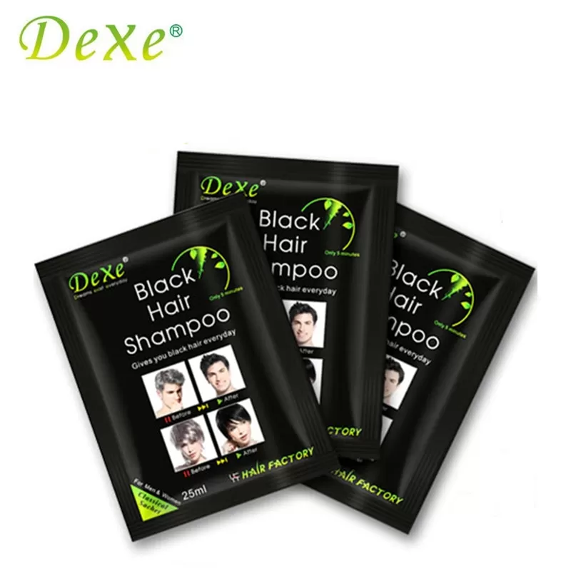 Dexe Black Hair Shampoo 25mlx2Pcs Hair Color Shampoo - image 3