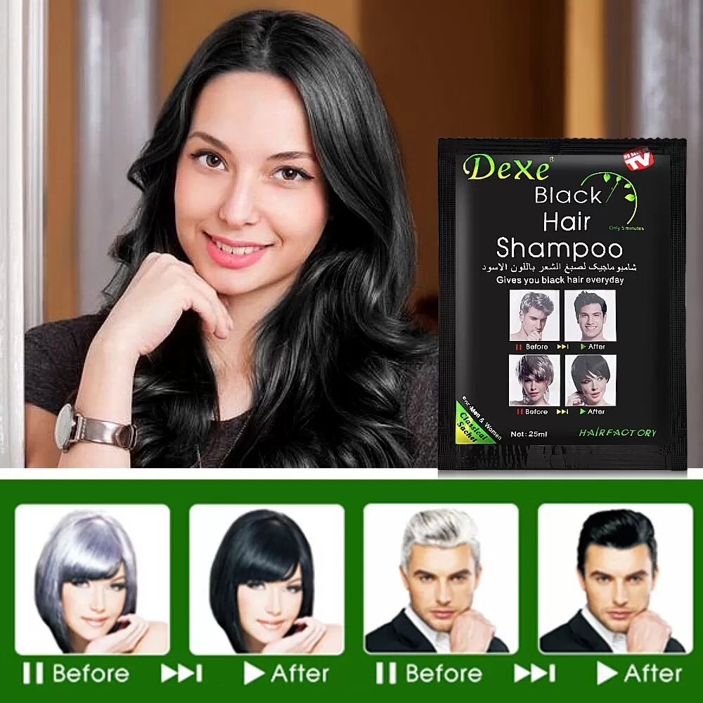 Dexe Black Hair Shampoo 25mlx2Pcs Hair Color Shampoo - image 6