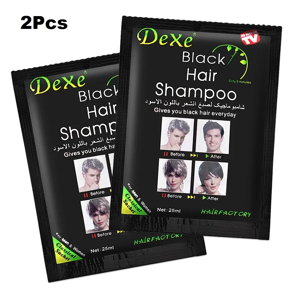 Dexe Black Hair Shampoo 25mlx2Pcs Hair Color Shampoo - image 7