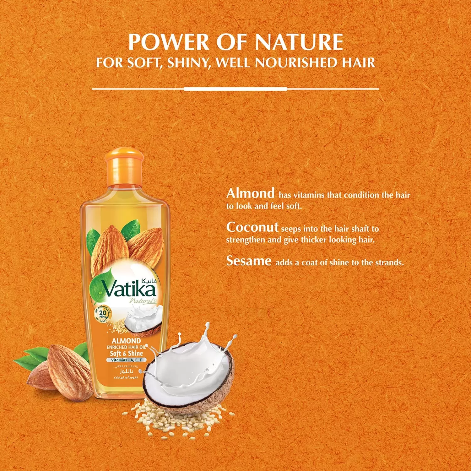 Dabur Vatika Naturals Almond Enriched Hair Oil 200ml - image 1