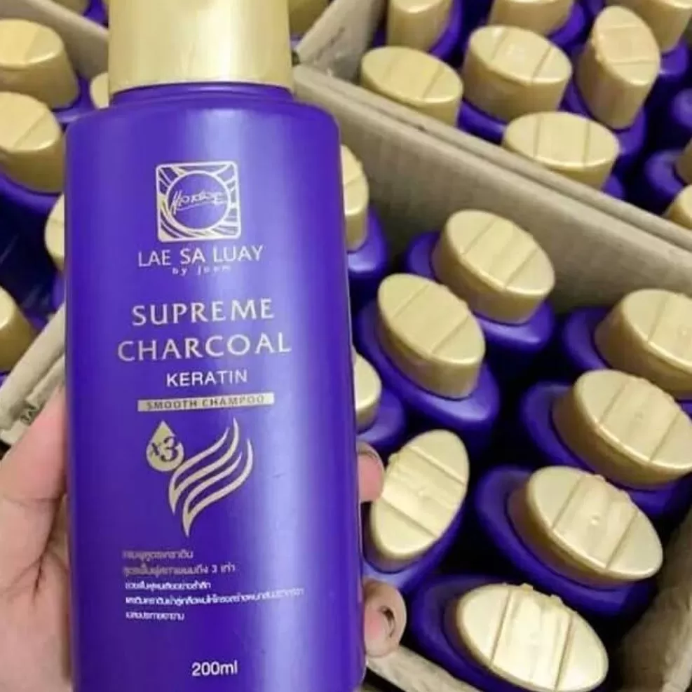 Lae Sa Luay Supreme Charcoal Keratin Shampoo 200ml - image 2