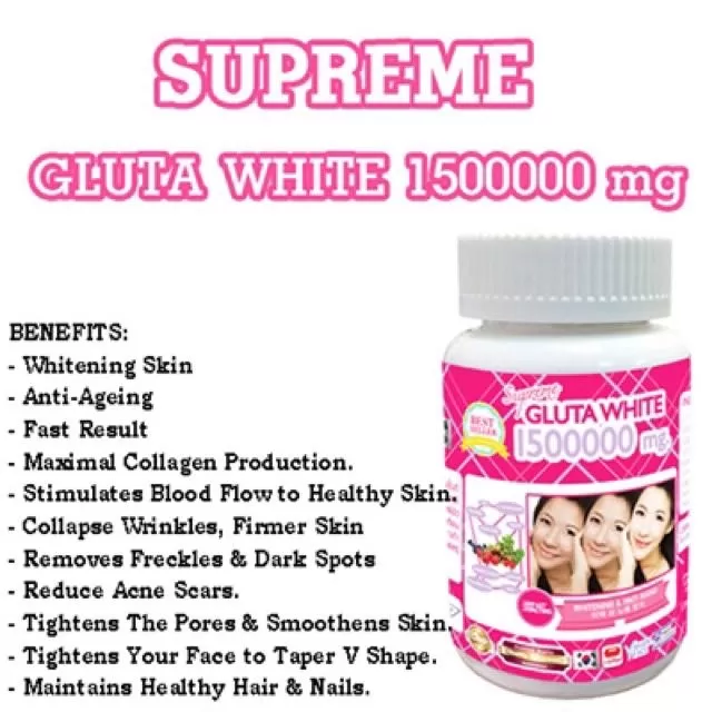 Supreme Gluta White 1500000mg Skin Care 30 Capsule - image 4