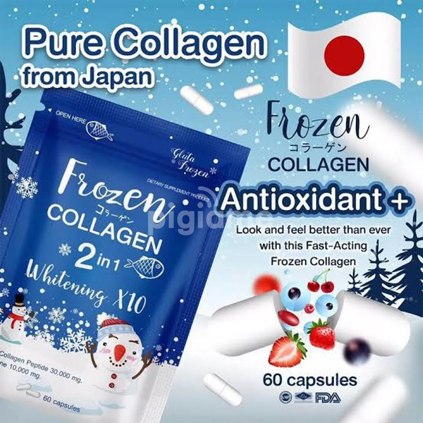 Frozen Collagen Gluta 2 in 1 Frozen Collagen 60 Capsules - image 2