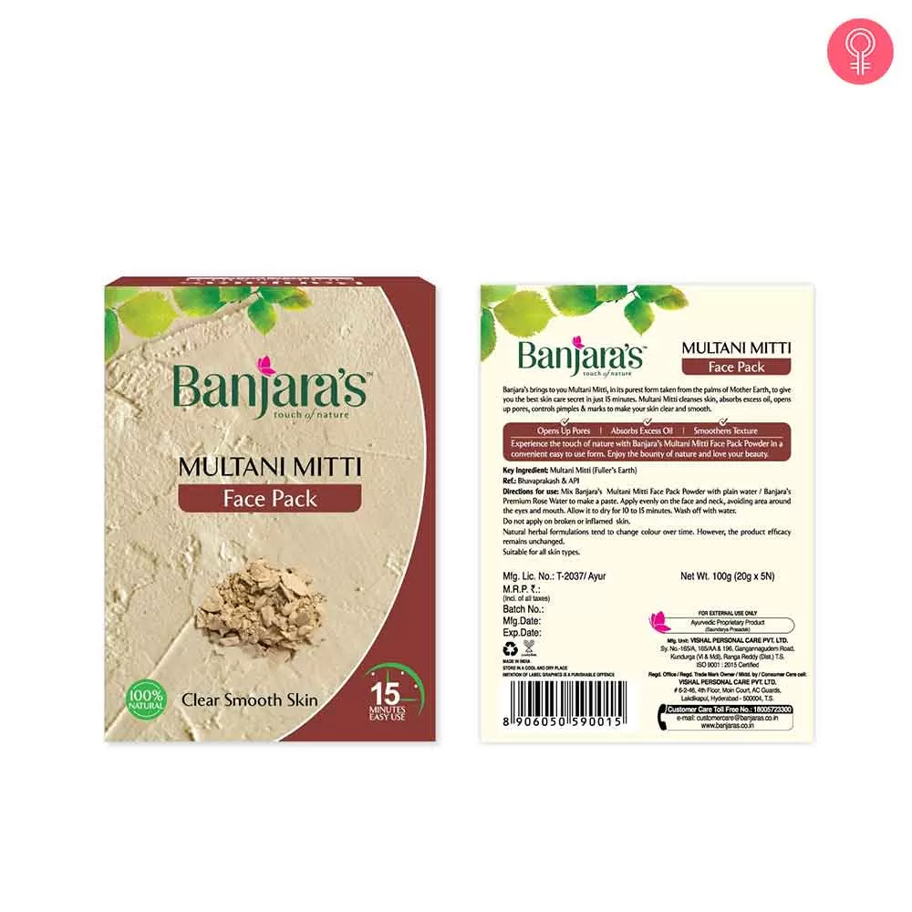 Banjaras Multani Mitti Face Pack Powder 100g - image 4