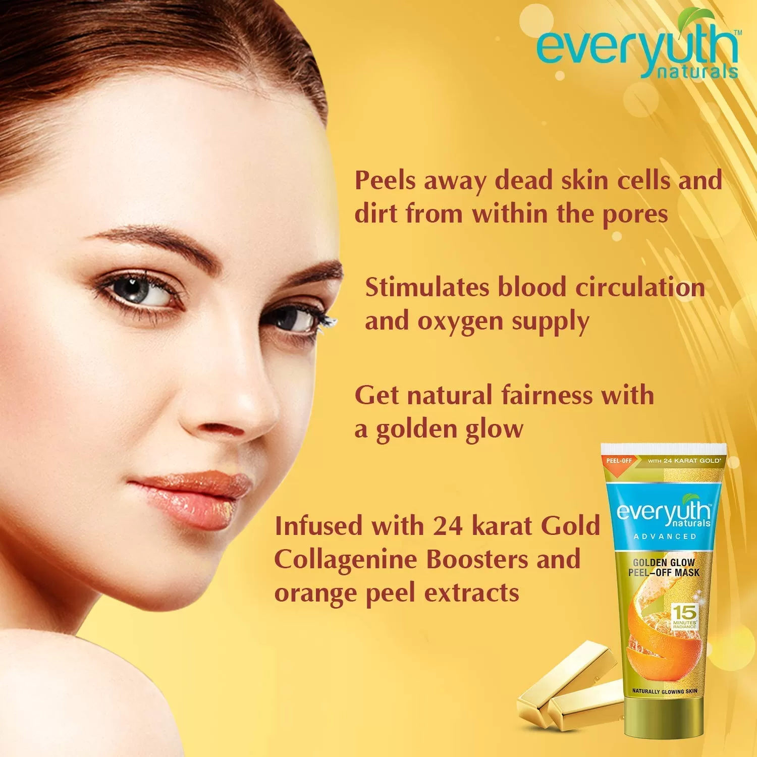 Everyuth Natural Golden Glow Peel Off Mask 50g - image 2