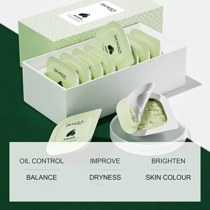 Bioaqua Avocado Extract Clearing Mud Cream Mask 8Pcs/1Box - image 7
