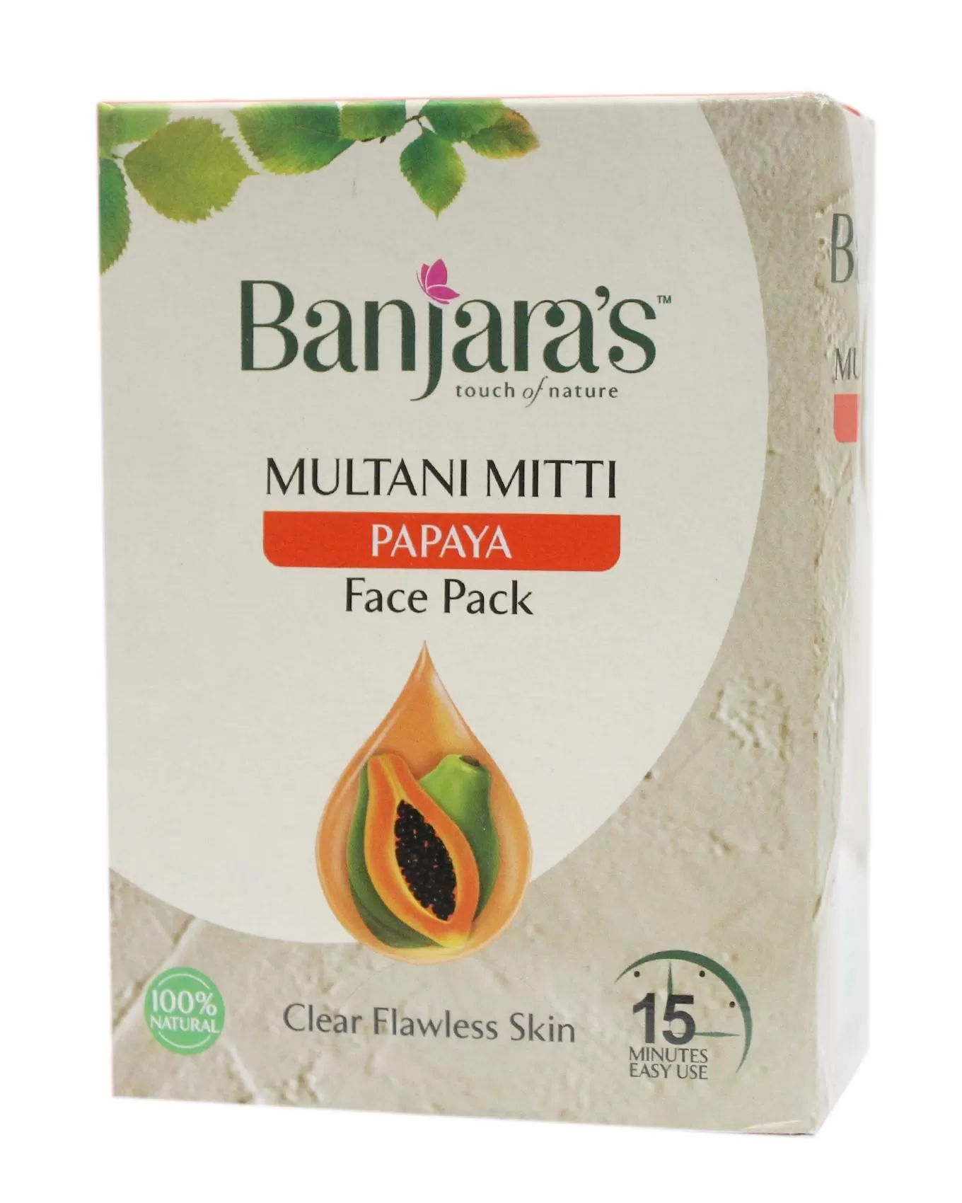 Banjaras Multani Mitti Papaya Face Pack Powder 100g - image 2