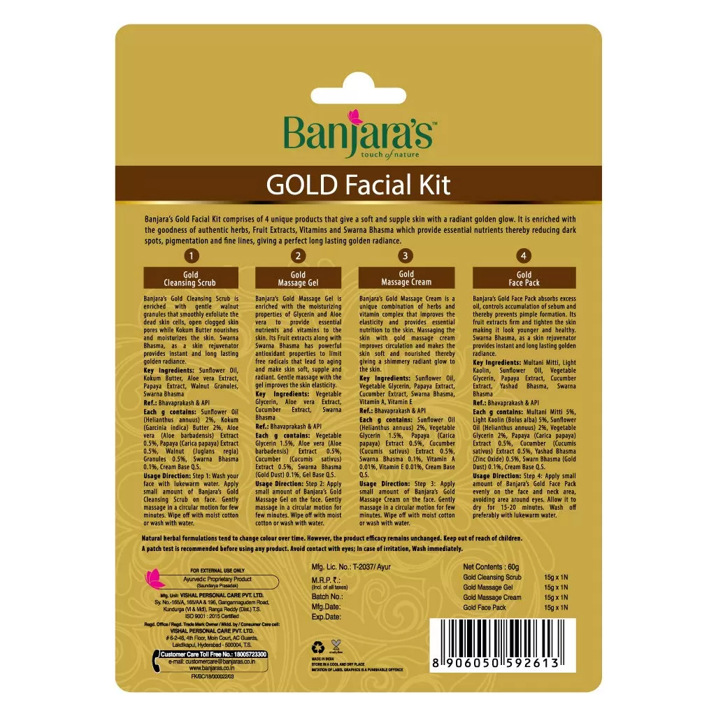 Banjaras Gold Facial Kit Dark Spots Pigmentation Cream - image 3