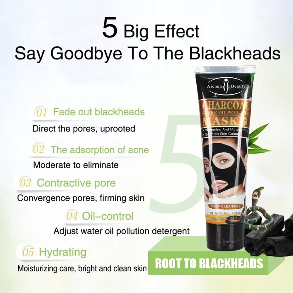 Aichun Beauty Charcoal Snake Oil Peel Off Face Mask 120m - image 5