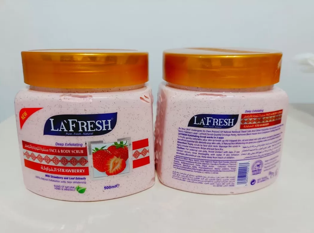 Lafresh Strawberry Face & Body Scrub 500ml Skin Care - image 2