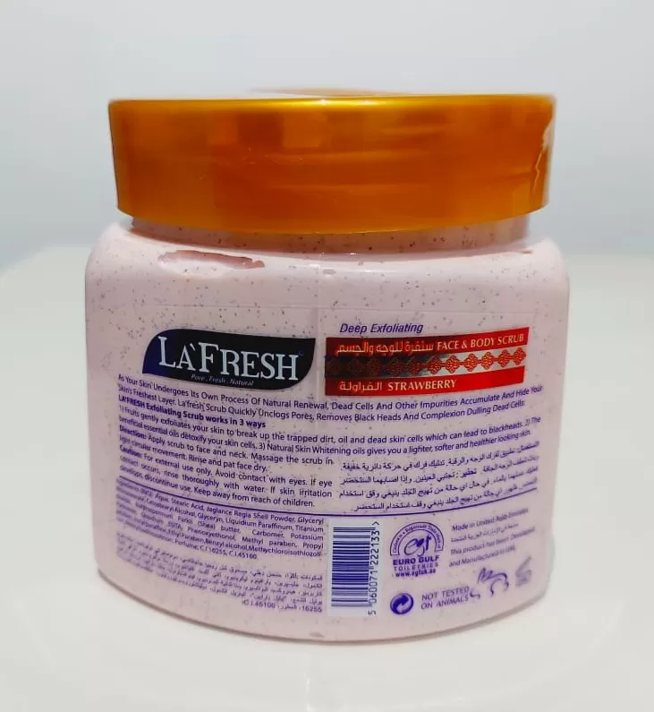 Lafresh Strawberry Face & Body Scrub 500ml Skin Care - image 3