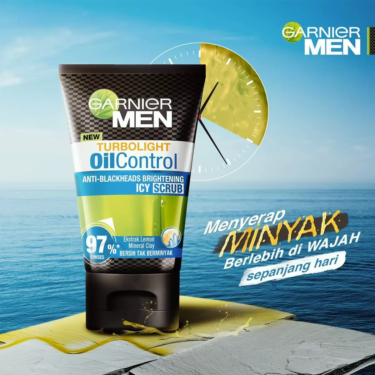 Garnier Men Turbo Light Oil Control ICY Scrub 100ml - image 2
