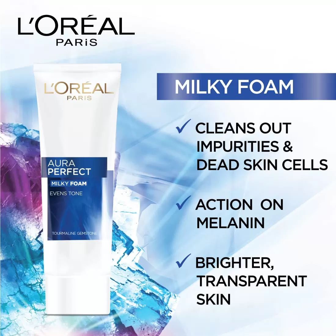 Loreal Paris Aura Perfect Milky Foam Face wash 50ml - image 2