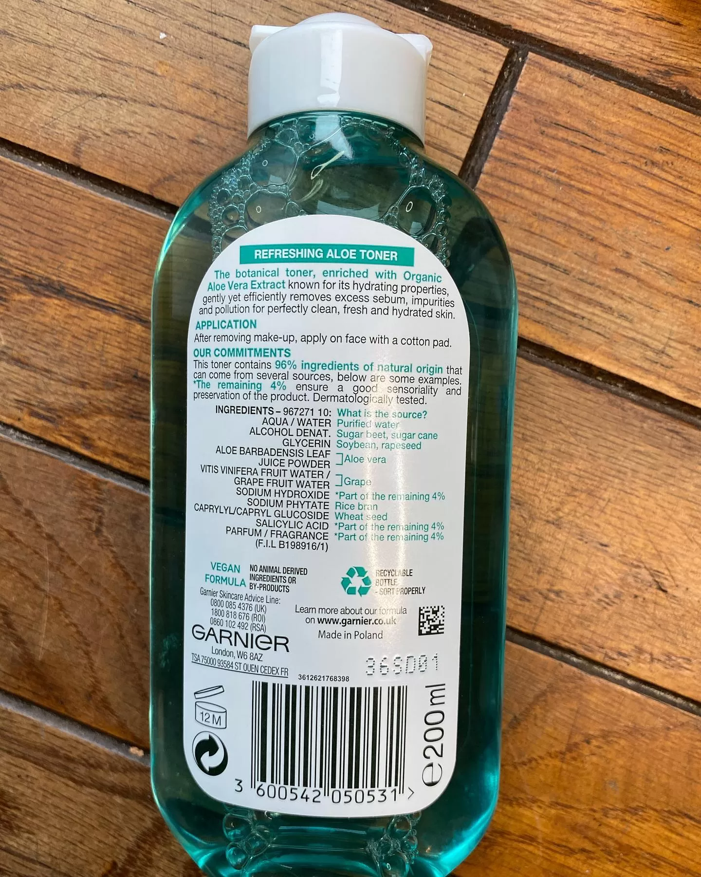 Garnier Natural Aloe Extract Cleansing Toner 200ml - image 7