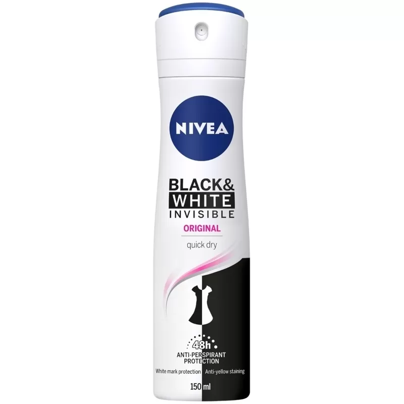 Nivea Invisible Black & White Female Deodorant 150ml - image 1