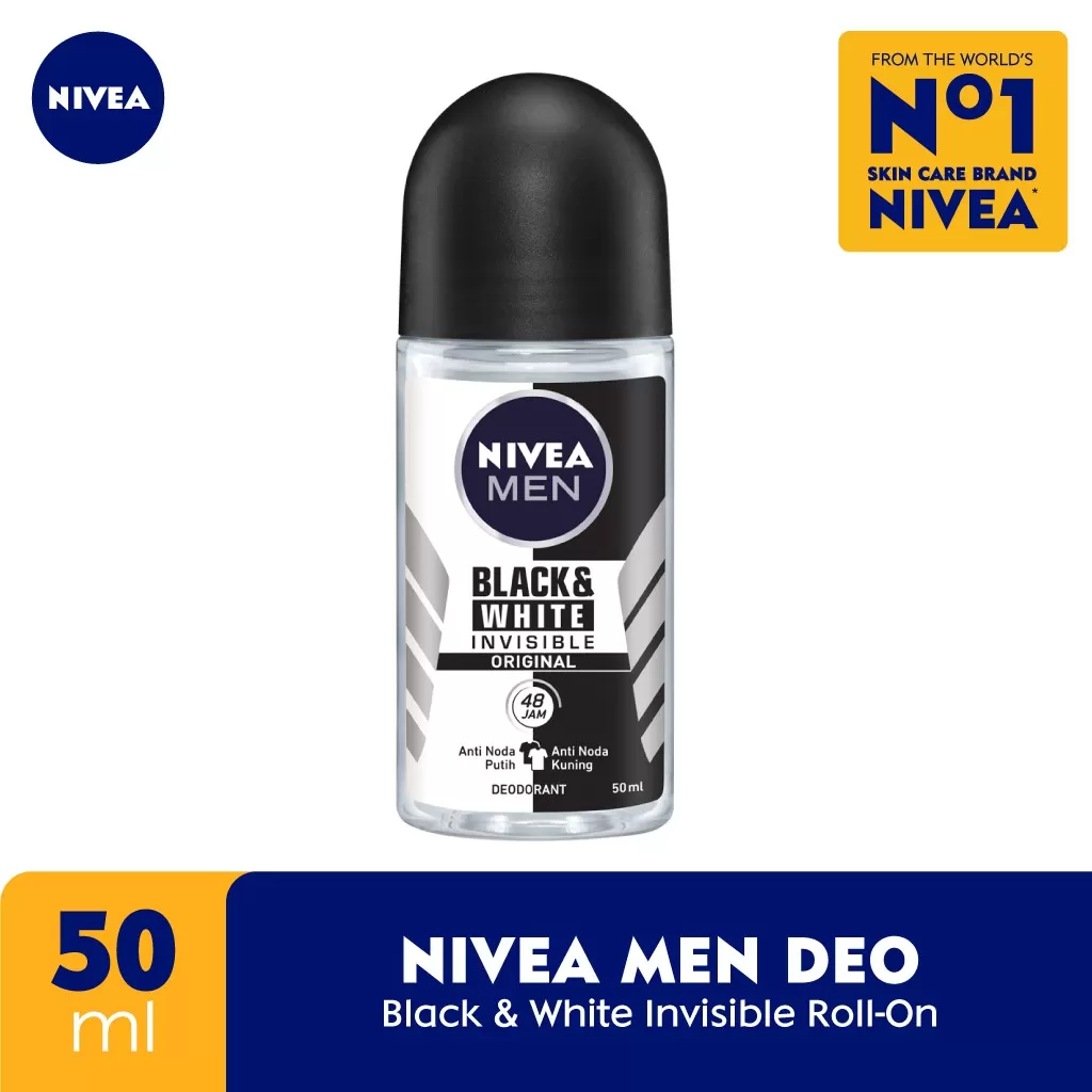 Nivea Men Roll On Black & White Clear 50ml Deodorant - image 6