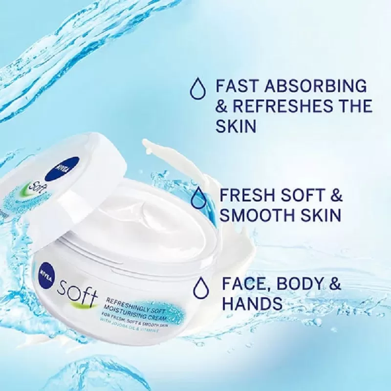 Nivea Soft Moisturizing Face & Body Cream 200ml - image 3