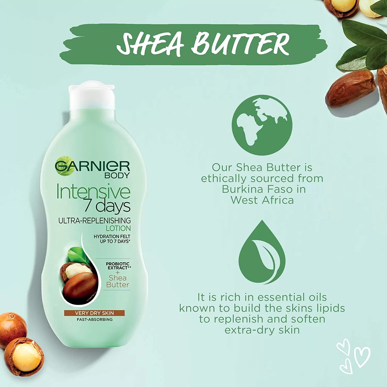 Garnier Shea Butter Body Lotion 400ml Moisturizing